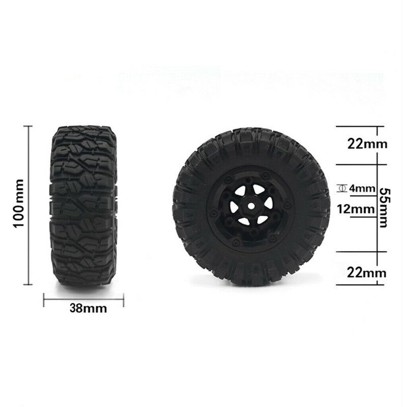 4x RC Rubber Tyres  Set Fit for WLTOYS 12428 RC Car Buggy Truck DIY Parts