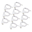 10 Packs Power Cord USB to DC 3.5 Mm Jack Cable White for