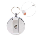 110CM Retractable Key Chain Reel Steel Cord Recoil Belt Key Ring Badge Holde Bj