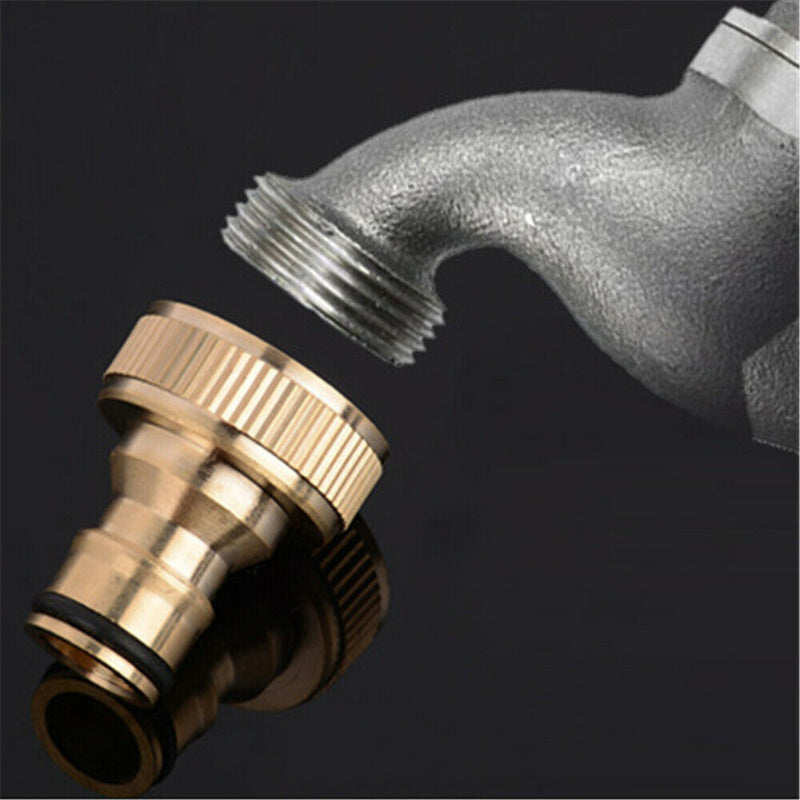 1/2" Brass Threaded Garden Water Pipe Tap Adapter Faucet Quick Connect Fittings