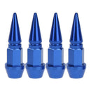 4pcs Aluminum Spike Shaped Car Bike Tire Valve Stem Dustproof Caps Covers Blue