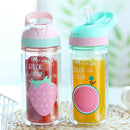 500Ml Portable Glass Water Bottle with Straw Leak-Proof Cute Sport Bottles