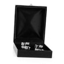 Black PU Leather Tie Clip Cufflinks Storage Gift Box Case Display Showcase