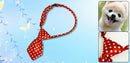 Red Dog Cat Pet Collar Bow Ties Neckties Accessory White Dots Decor V7B6