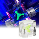 PC Water Cooling System Acrylic Three Way Visual Flow Indicator G1/4 Thread
