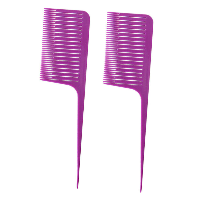2 Professional ABS Weave Highlighting Foiling Hair Comb Styling Combs Purple