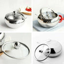 Stainless Steel Sugar Bowl with Clear Glass Lid - for better recognition, a