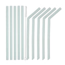 10Pcs Silicone Drinking Straws Long Flexible Straws w/Cleaning Brush Green