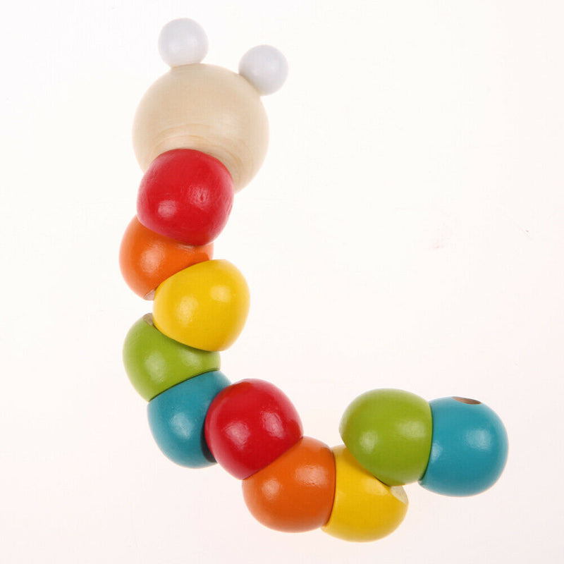 Baby Variety Twist-colored Insects Educational Inchworm Wooden Toys Blocks