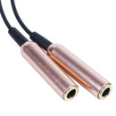 3.5 mm dual connector male - female jack adapter cable audio tone black gol S1G6