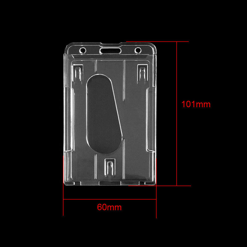 2 -Pack ID Badge Holder Hard Plastic Card Holders Vertical