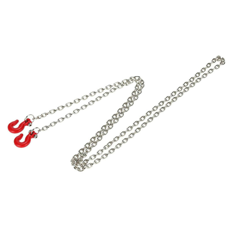 Pair Of Tow Chain W/ Trailer Hook For 1:10 Axial SCX10  D90 RC Crawler