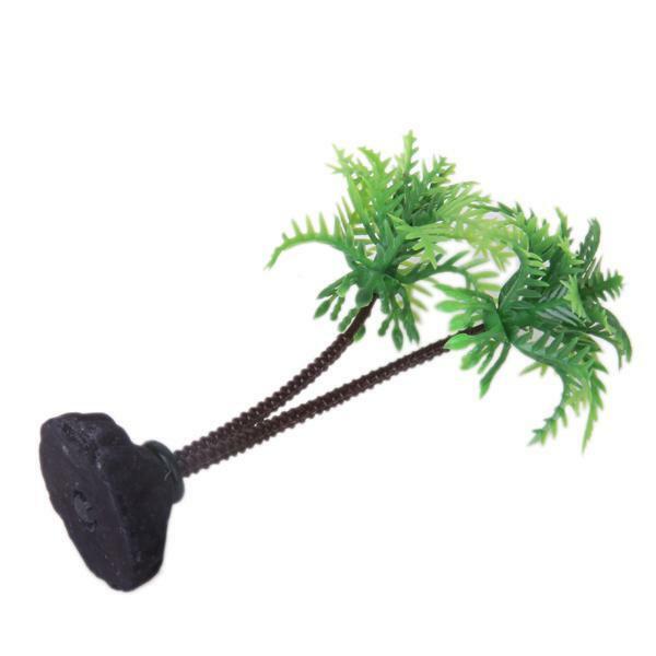 Plastic Aquarium Plant Fishs Tank The Coconut Tree Decorations Ornament 10cm