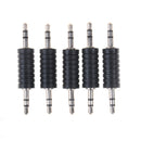 5X 3.5mm stereo male to male jack audio plug connector coupler adapter joiner 3C
