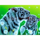 Painting By Numbers Kit DIY Two Tigers Hand Painted Canvas Oil Art Picture