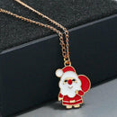 2pcs/set Christmas Santa Claus Drop Earrings Cute Pendant Necklace Jewelry