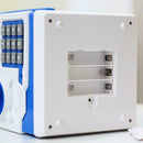 Electronic Piggy Bank ATM Password Money Automatic Save Safe Box(White Blue