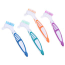 1Pc Denture Teeth Brush Easy Grip Handle Double Sided Toothbrushes Colour Ran BX