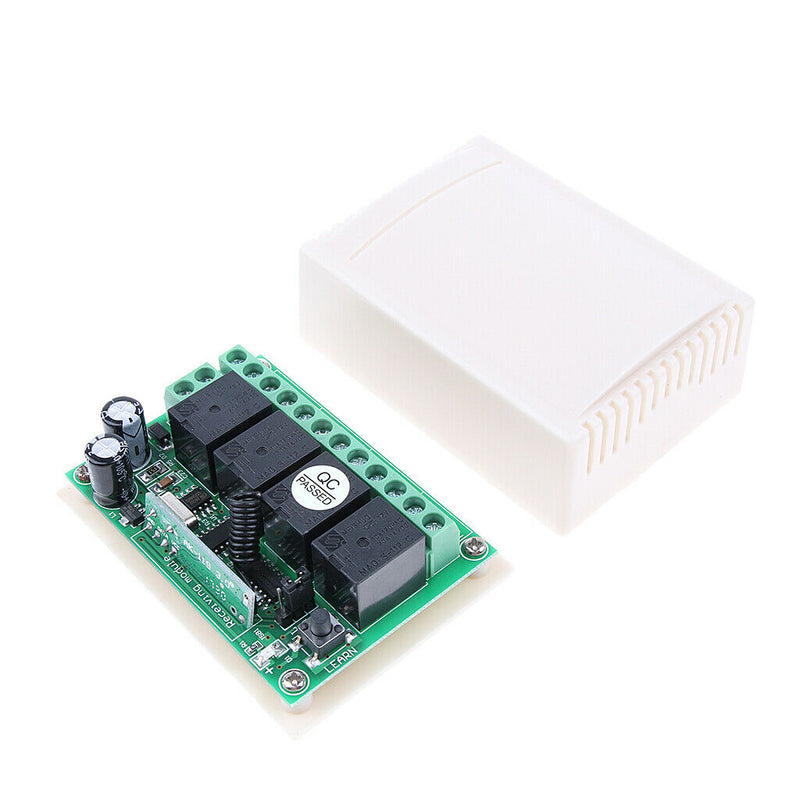 2V Wireless 4CH Remote control Switch Module for Motor Light Garage 433Mhz