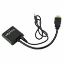 Fasdga HDMI to VGA converter adapter + 3.5 mm audio jack full HD 1080P blackF5E8