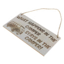 Hanging Plaque Gift Sign Outdoor Decoration-What Happens In The Camper