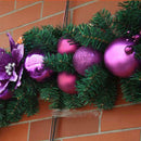 24x Round Christmas Balls Baubles Xmas Tree Decorations Purple