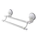 18.5 Inch Double Bars Suction Cup Towel Rail Holder Storage Racks Wall Moun