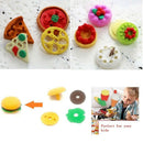 25PCS Pencil Erasers Assorted Food Cake Dessert Puzzle Toys Earsers For Kid