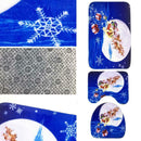 3 Pc/set Happy Santa Toilet Seat Cover Rug Bathroom Set Decor XMAS Christmas