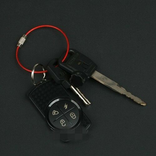 5Pcs Steel Cable Chain Pandent Loop Screw Lock Wire Key Ring For Outdoor Hiking
