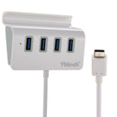Vktech Type C 4-Port Portable Hub with 2-Foot USB 3.0 Cable (Glossy White) A