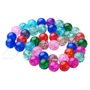 42 Crackle Glass Beads Round