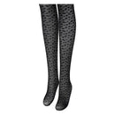 Women's Jacquard Leopard Pantyhose Tights Black