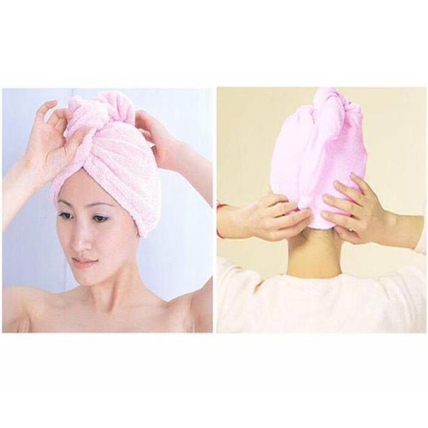 Tide Microfiber Hair Drying Turban Wrap Towel/Hat/Cap Quick Dry Dryer BathB Gw