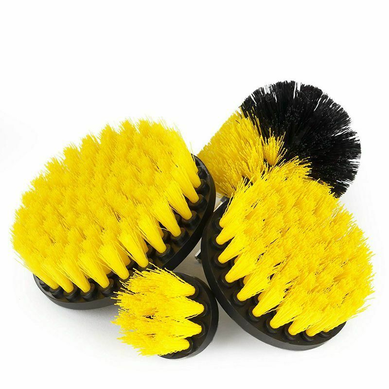 4 Piece Nylon Power Brush Tile and Grout Bathroom Cleaning Scrub Brush Kit H1D6
