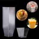 40pcs Square Mousse Cake Dessert Cups 7.39oz Plastic Sample Drink Jelly Tum B4J3