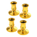 Set of 4 Golden Taper Candle Traditional Shape Fits for Standard Candlestick