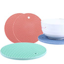 6 x Multifunction Silicone Coaster Heat-Resistant Round Non-slip Pad