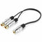 3.5mm (1/8 inch) Stereo Jack Female to 2 Dual RCA Female Jack Stereo Audio  P7T8