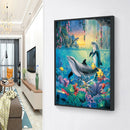 DIY 5D Diamond Painting Dolphin Full Square Drill Embroidery Craft (F329) A