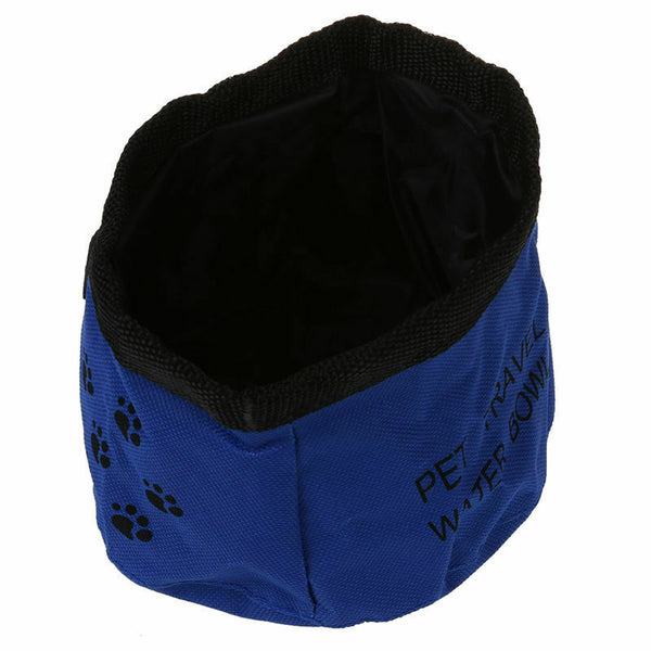 Dog Pet Travel Oxford Collapsible Food Water Bowls,blue