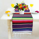 Mexican Serape Table Runner Fringe Cotton Tablecloth Fiesta Party Dinner De