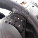 15''/38cm Car Steering Wheel Cover PU-Leather Breathable Anti-slip Black& Red