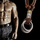 Alloy Circle Ring Pendant Necklace Men Women Retro Long Leather Necklace