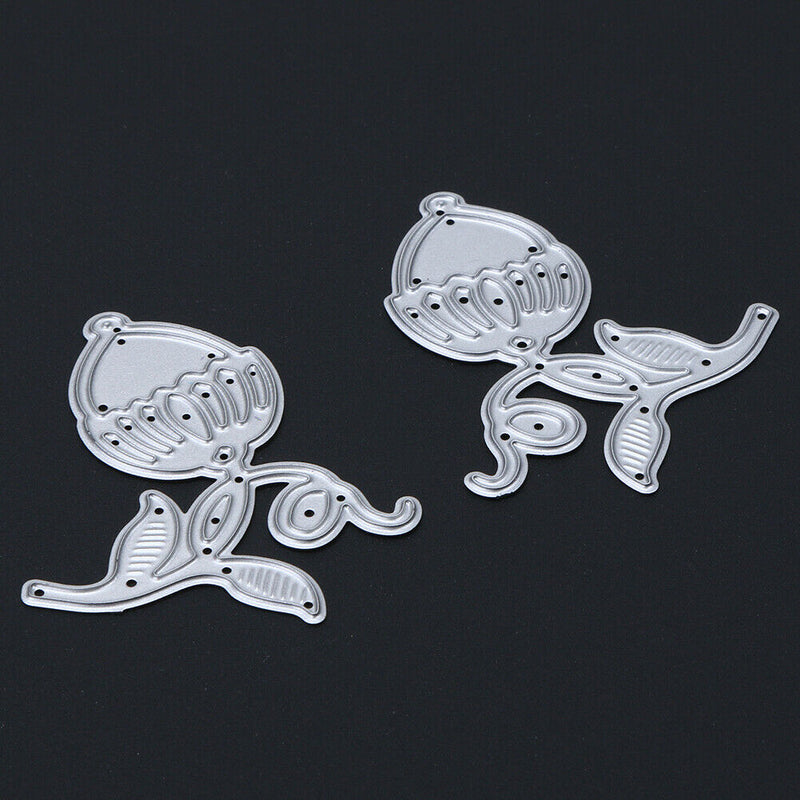 Symmetrical Flower Bud DIY Metal Embroidery Craft Stencil Cutting Die