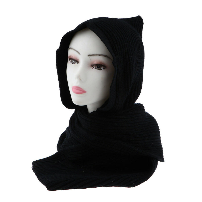 2x Women Winter Hooded Scarf Ladies Shawl Pashmina Stole Blanket Wrap Beanie