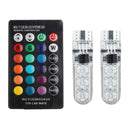 T10 5050 6 SMD LED Car Side Light RGB Bulbs Changing Colour Remote Controller