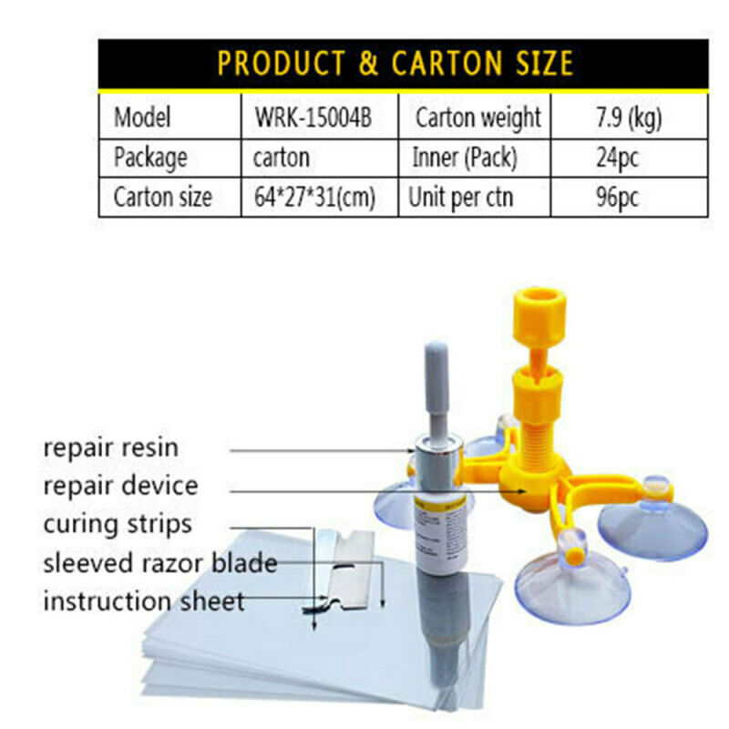 Windscreen Windshield Repair Tool Set Car Kit Wind Glass For Chip Crack DIY