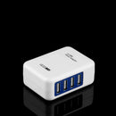 1X(White Plastic 2.1A 4 Ports Usb Portable Home Travel Wall Charger Ac Powe