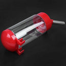 Pet Puppy Rabbit Dog Hanging Fountain Bottle Water Feeder Red Clear 350ml C6Z1